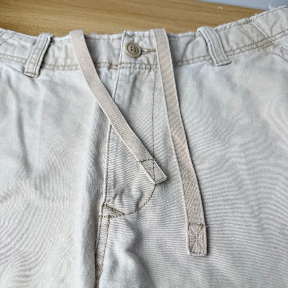 Vintage Y2K Mens Baggy Chino Shorts 34 Distressed Gorpcore Skater Grunge Utility